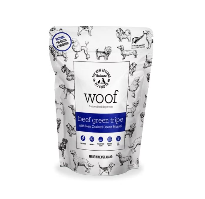 WOOF BEEF GREEN TRIPE & MUSSEL TREATS